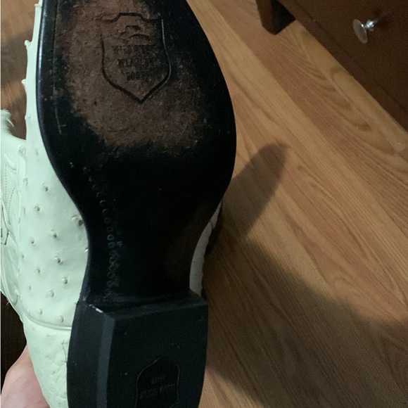 Botas de avestruz color hueso - Picture 3 of 4